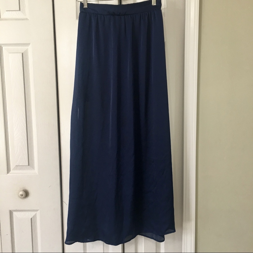 Navy Blue Maxi Skirt